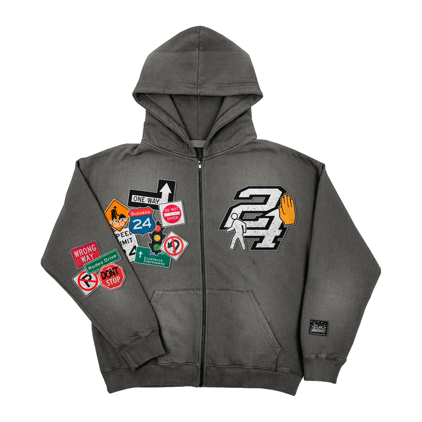 "ROAD TO SUCCESS" GREY ZIP UP