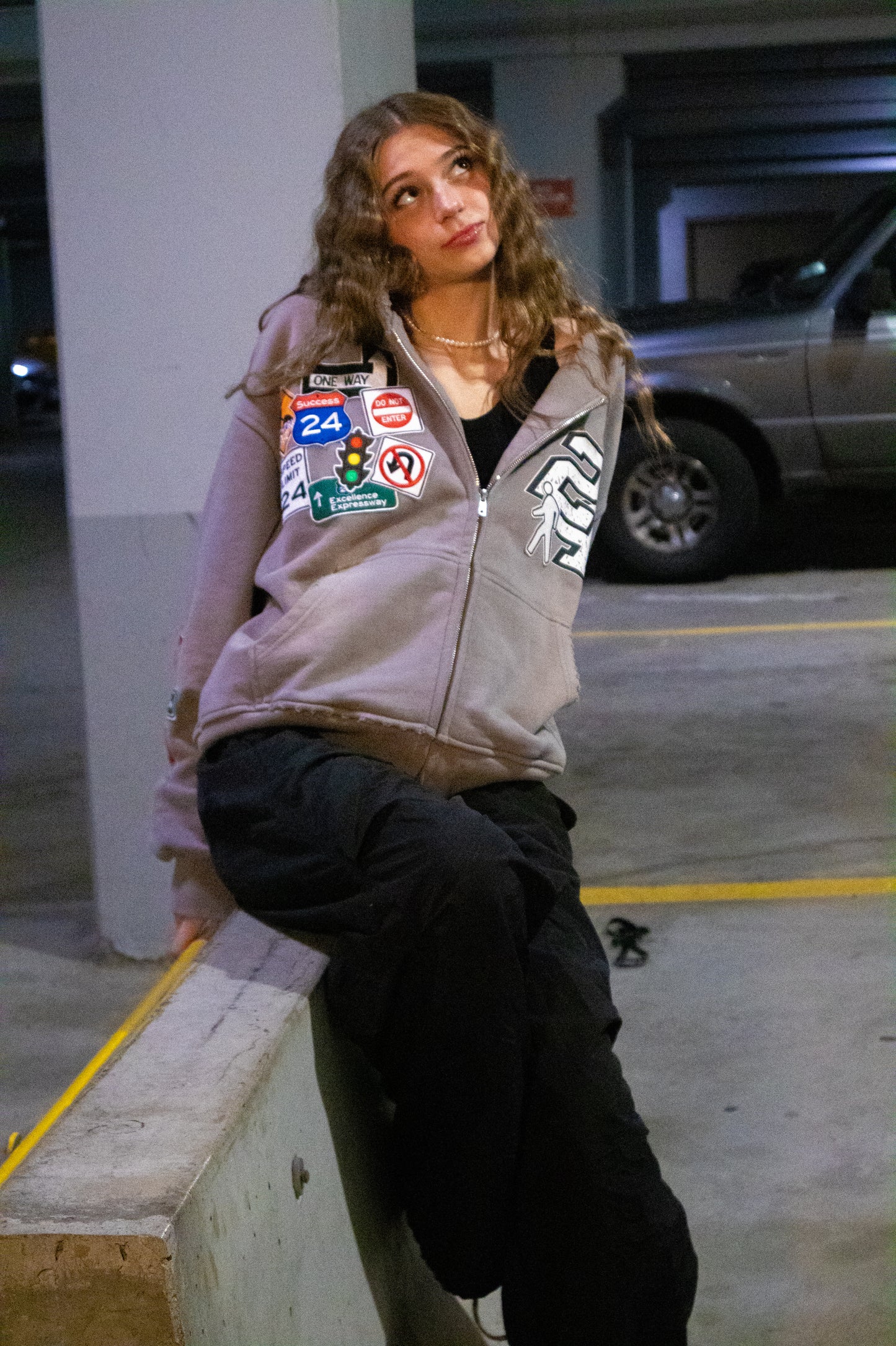 "ROAD TO SUCCESS" GREY ZIP UP