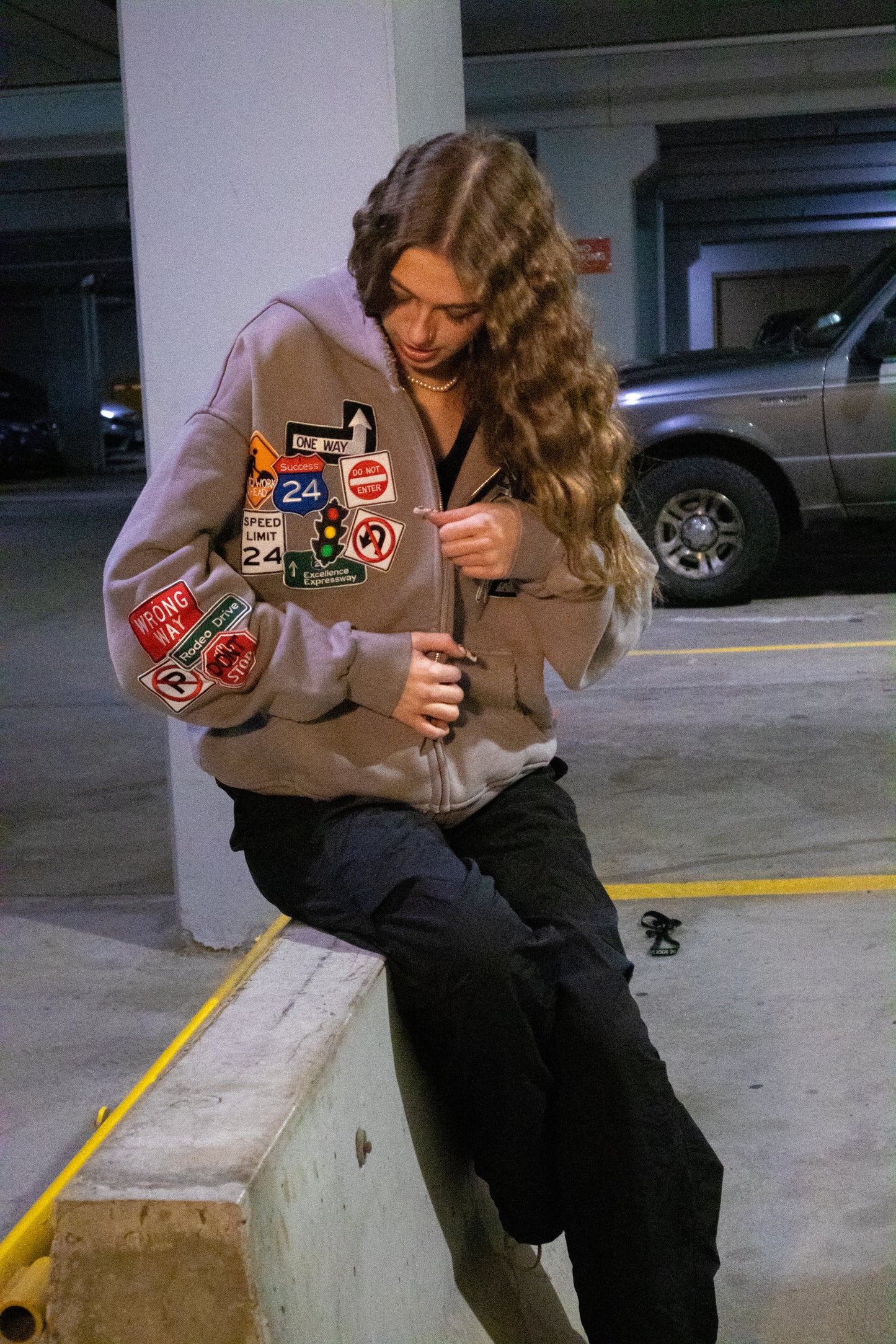 "ROAD TO SUCCESS" GREY ZIP UP